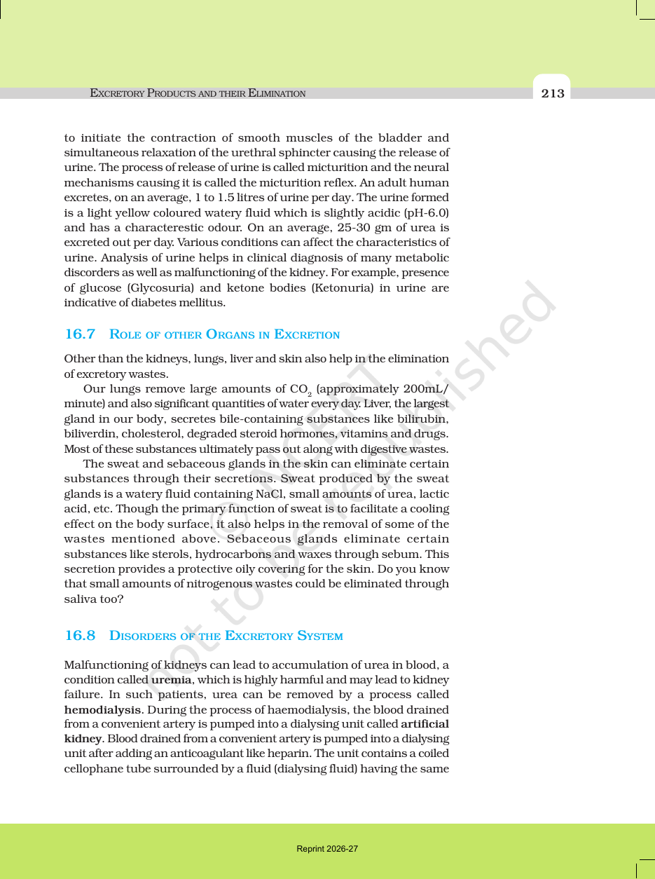 Page 9 of Excretory Products and their Elimination