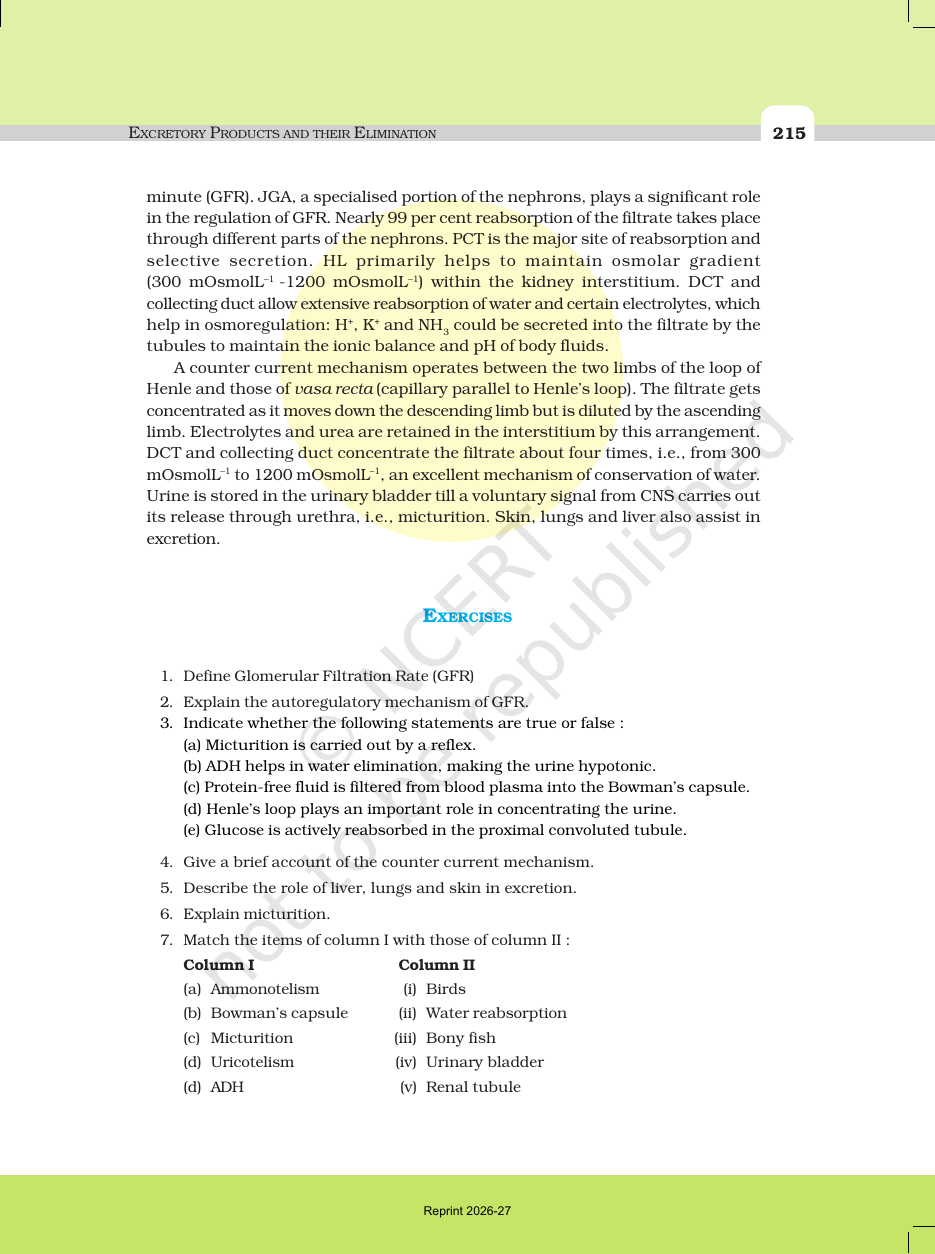Page 11 of Excretory Products and their Elimination