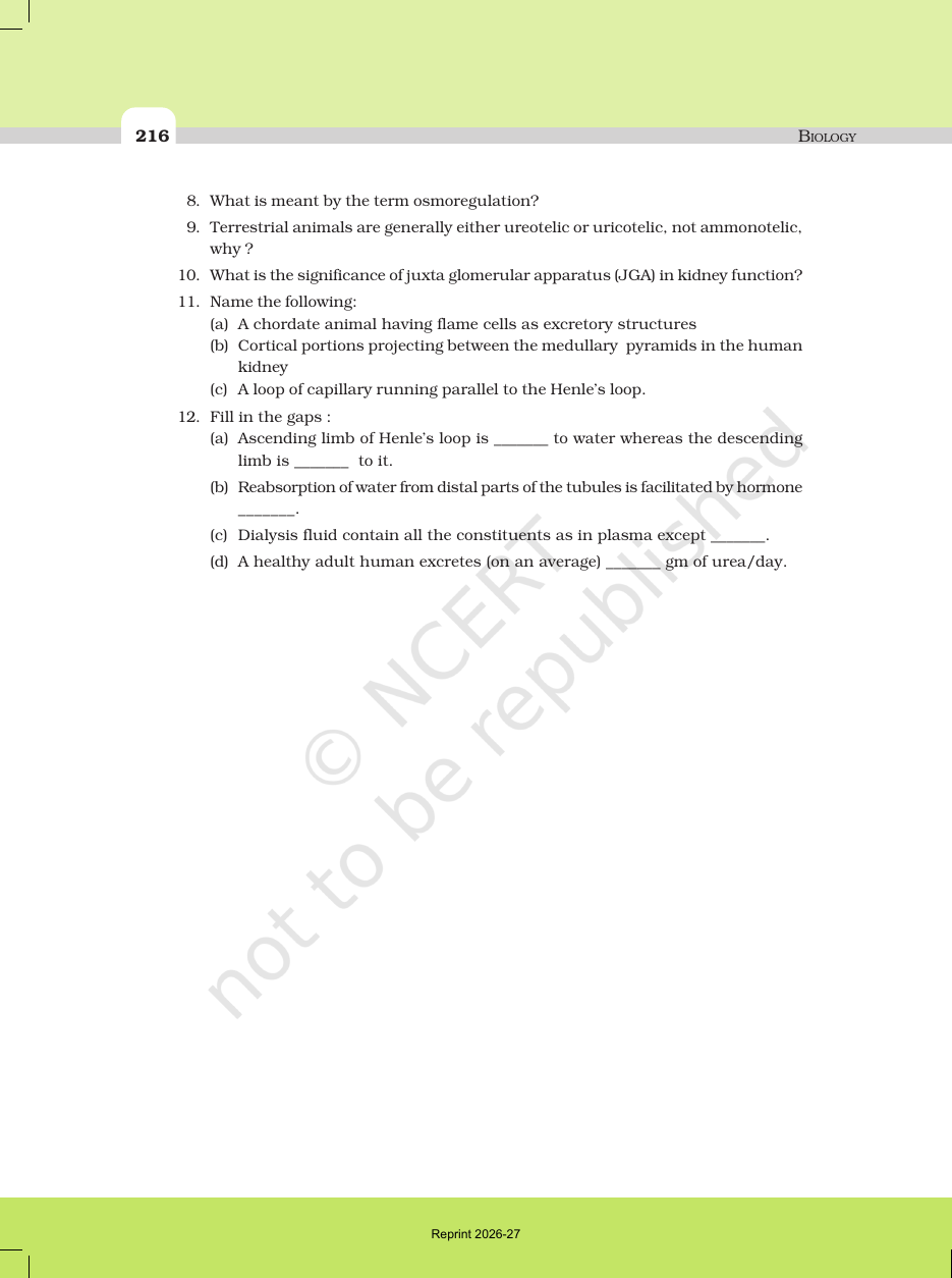 Page 12 of Excretory Products and their Elimination