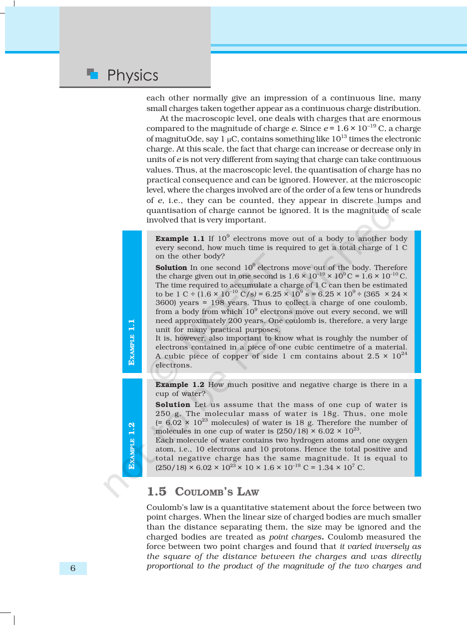 Page 6 of Electric Charges and Fields