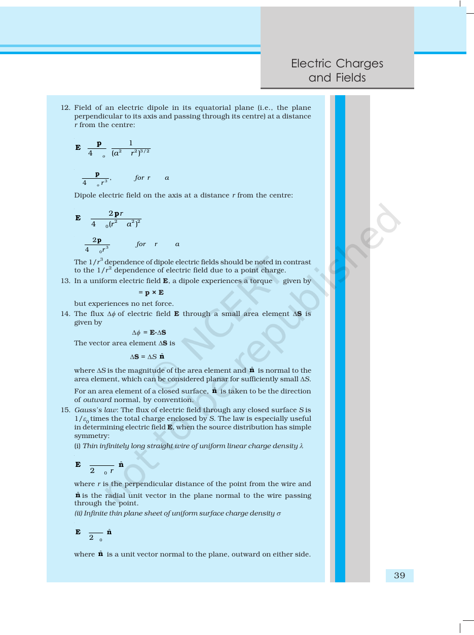 Page 39 of Electric Charges and Fields