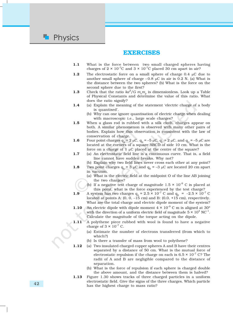 Page 42 of Electric Charges and Fields
