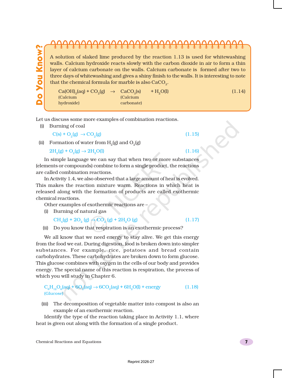 Page 7 of Chemical Reactions and Equations