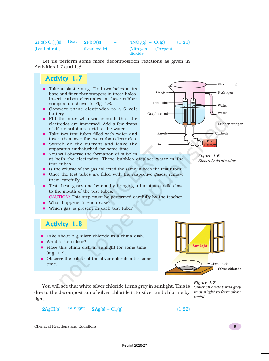 Page 9 of Chemical Reactions and Equations