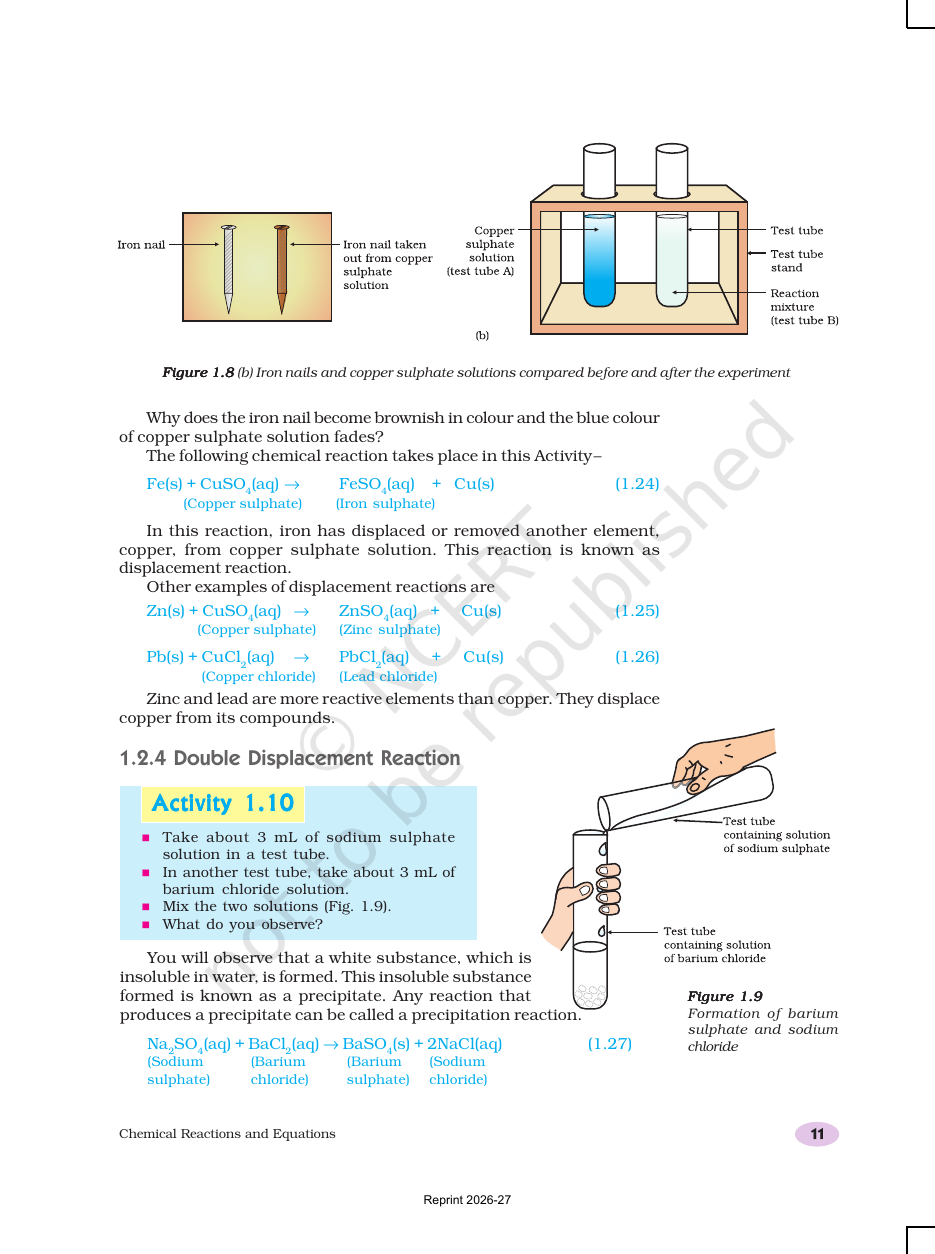 Page 11 of Chemical Reactions and Equations