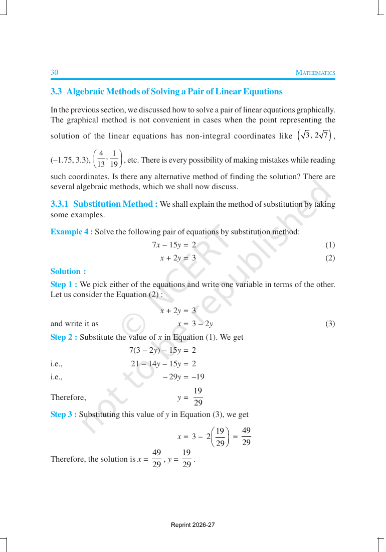 Page 7 of Pair of Linear Equations in Two Variables