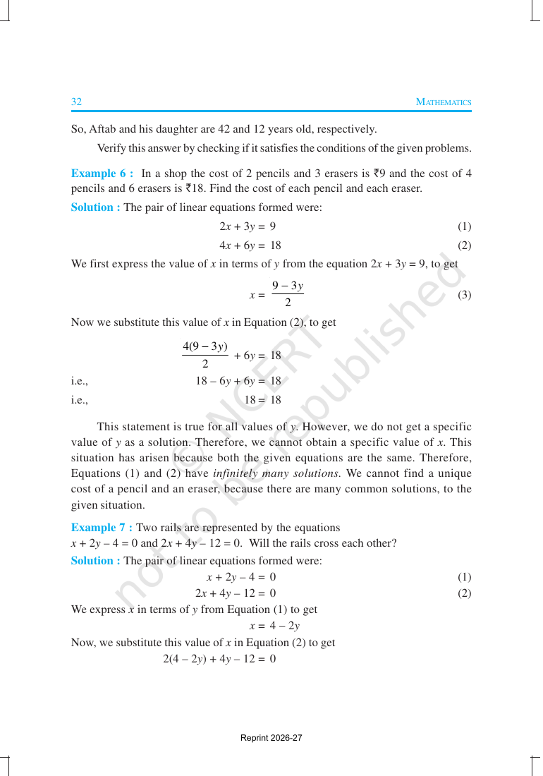 Page 9 of Pair of Linear Equations in Two Variables