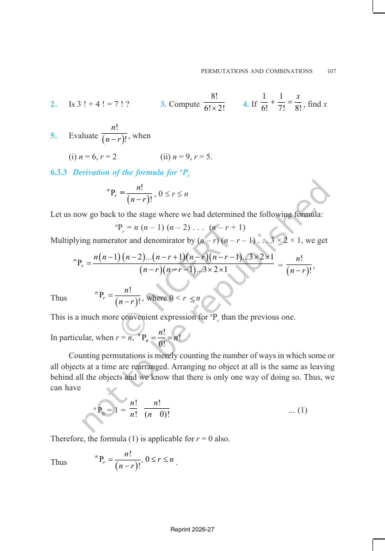 Page 8 of Permutations and Combinations