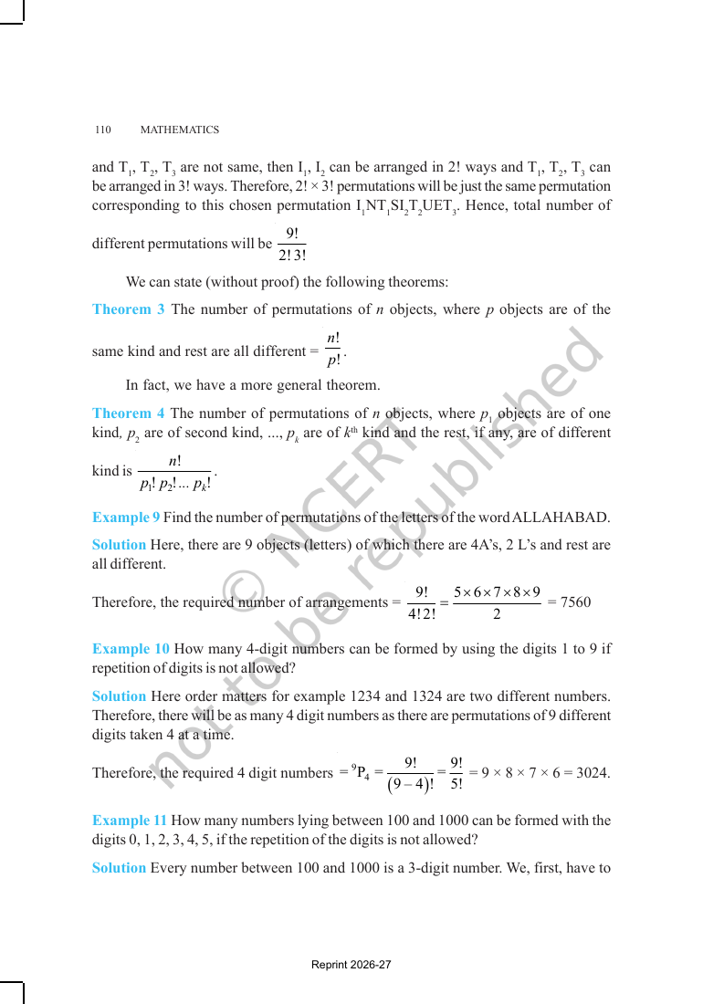 Page 11 of Permutations and Combinations
