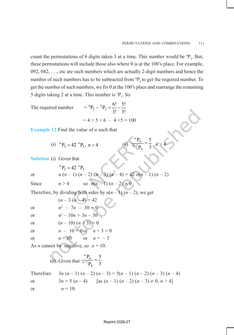 Page 12 of Permutations and Combinations