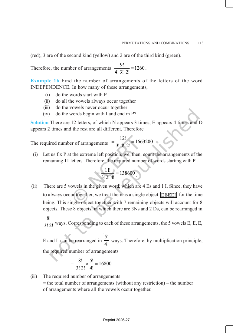 Page 14 of Permutations and Combinations