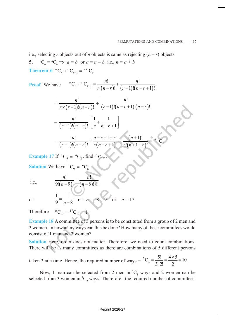 Page 18 of Permutations and Combinations