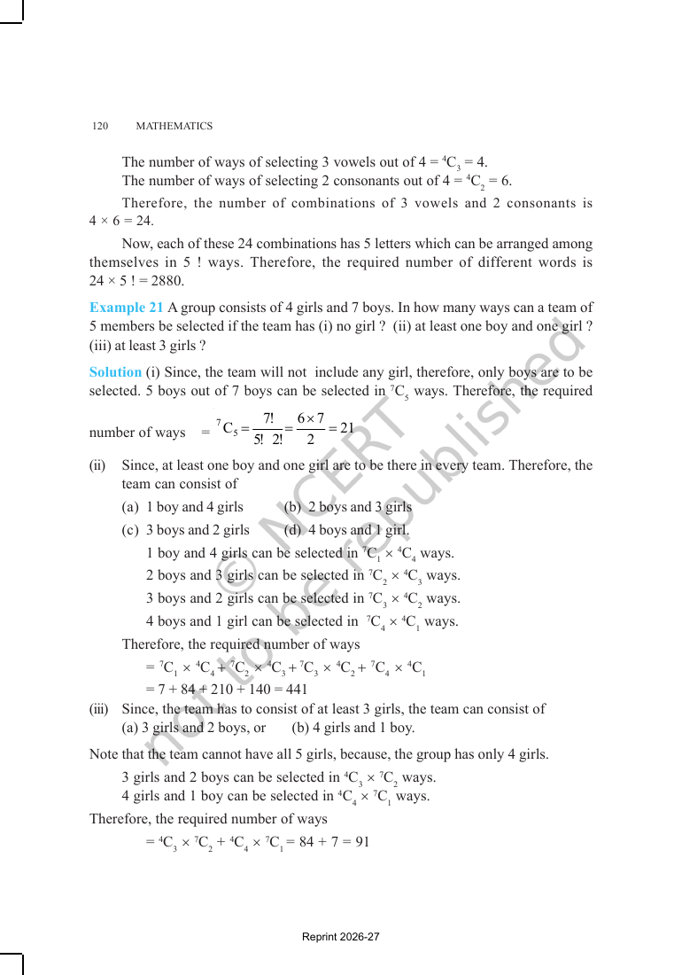 Page 21 of Permutations and Combinations