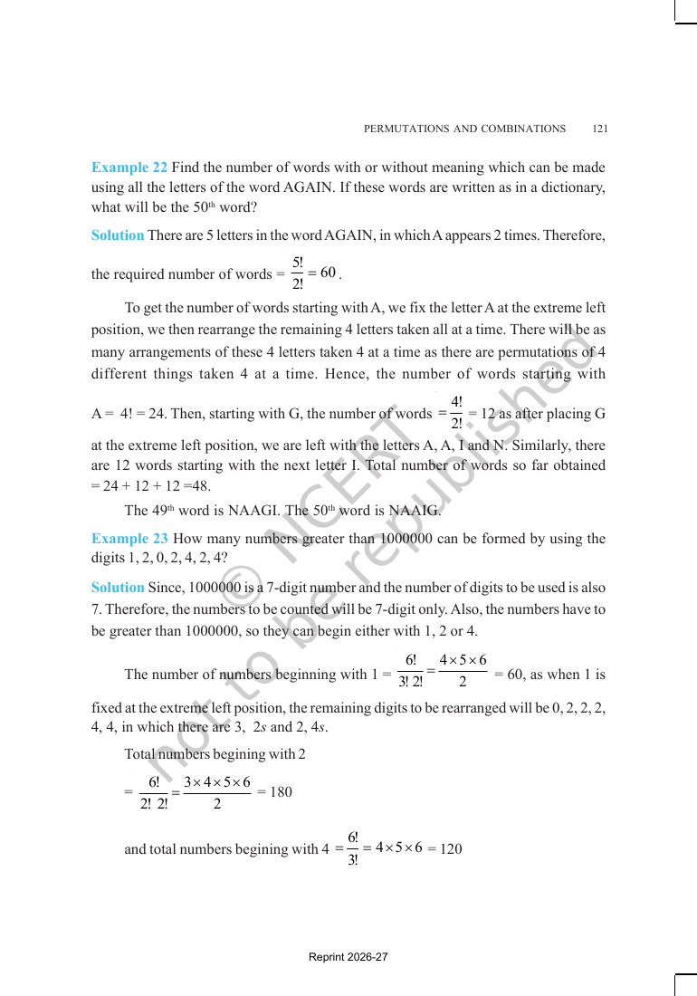 Page 22 of Permutations and Combinations
