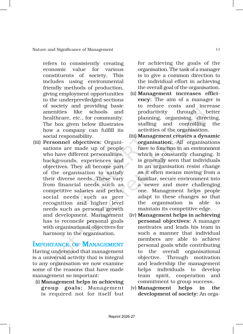 Page 11 of Nature and Significance of Management