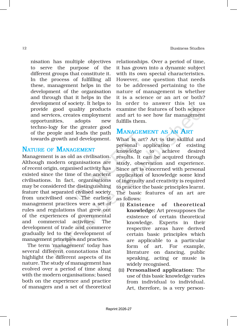 Page 12 of Nature and Significance of Management