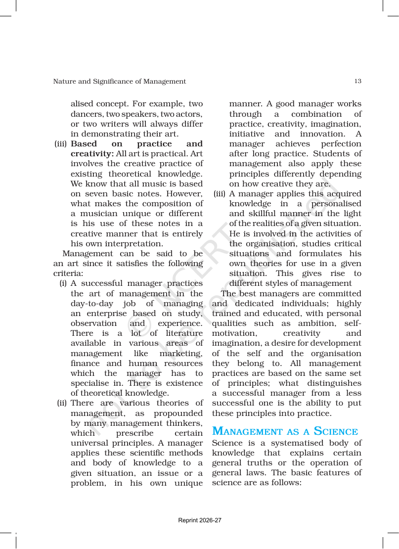 Page 13 of Nature and Significance of Management