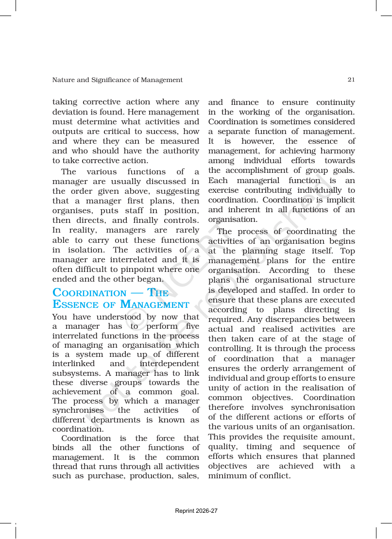 Page 21 of Nature and Significance of Management