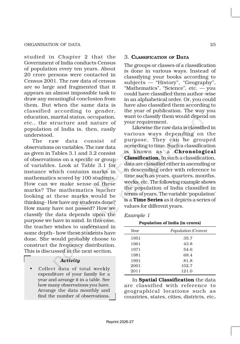 Page 4 of Organisation of Data