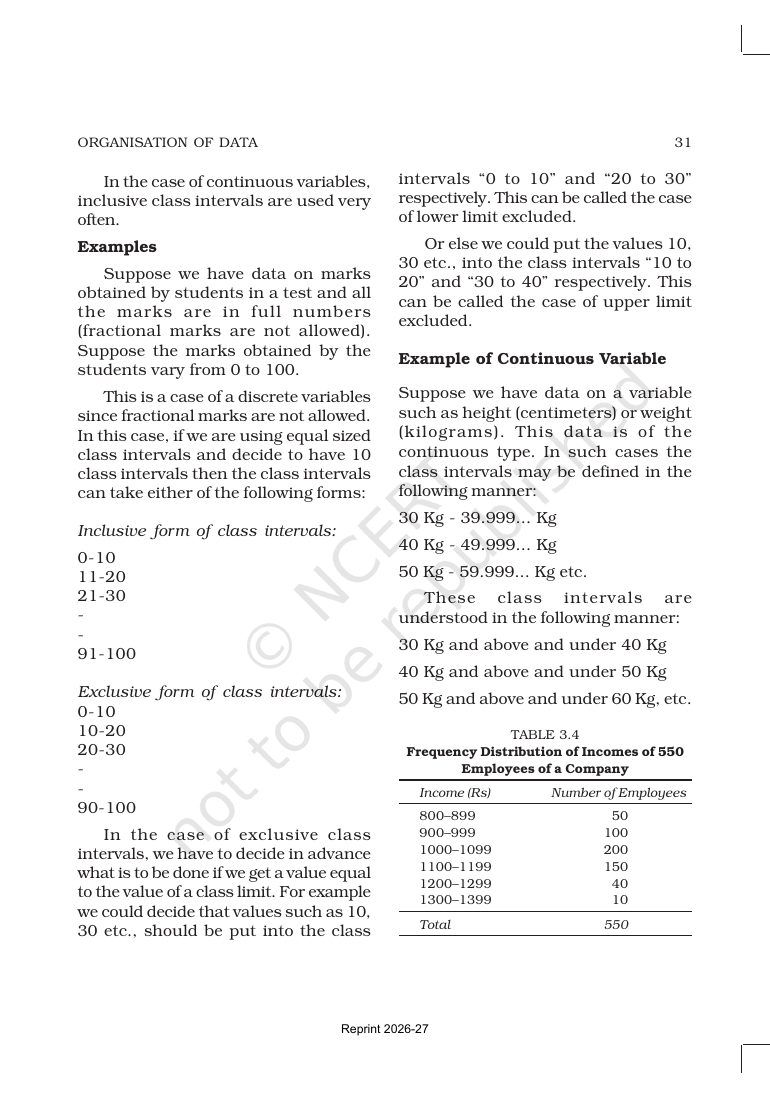 Page 10 of Organisation of Data