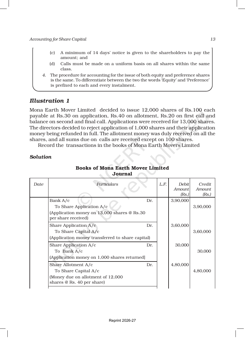 Page 13 of Accounting for Share Capital