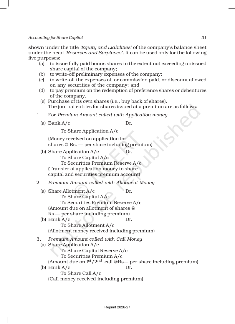 Page 31 of Accounting for Share Capital