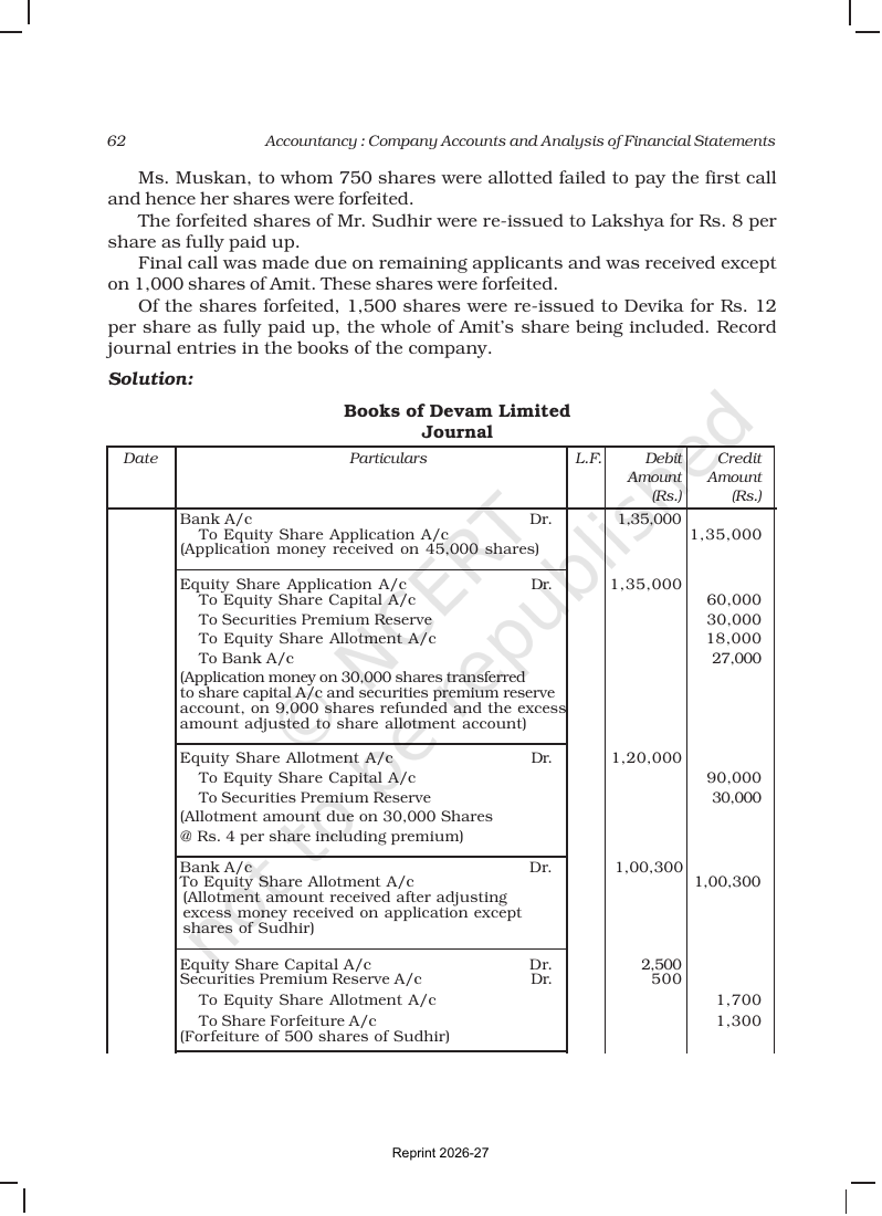 Page 62 of Accounting for Share Capital