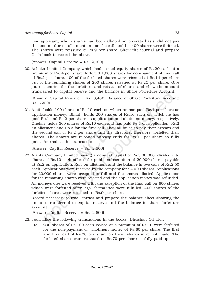 Page 73 of Accounting for Share Capital