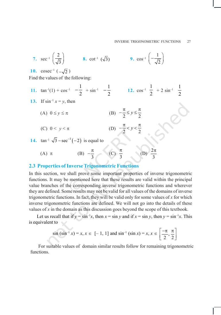 Page 10 of Inverse Trigonometric Functions