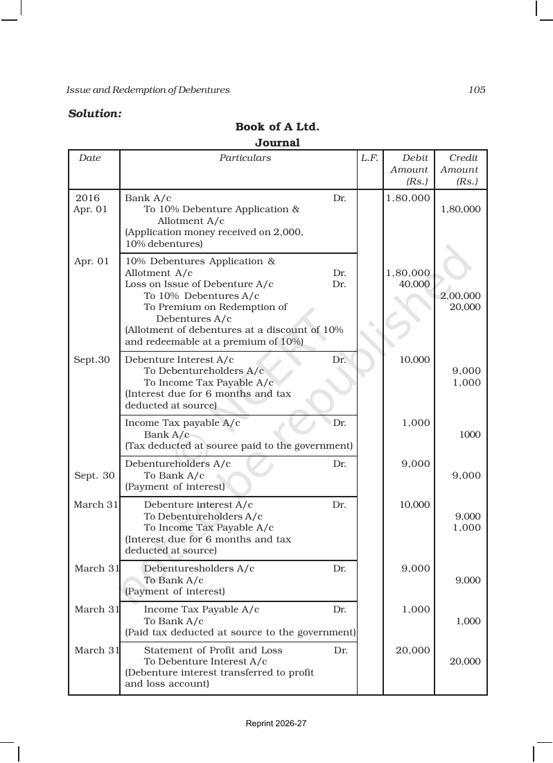 Page 31 of Issue and Redemption of Debentures