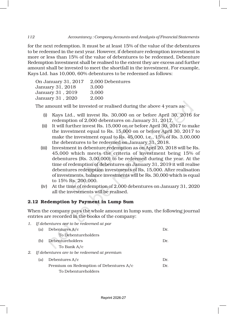 Page 38 of Issue and Redemption of Debentures