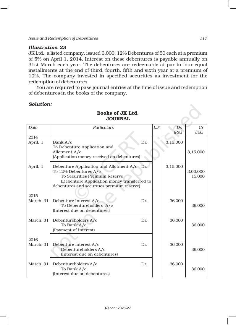 Page 43 of Issue and Redemption of Debentures