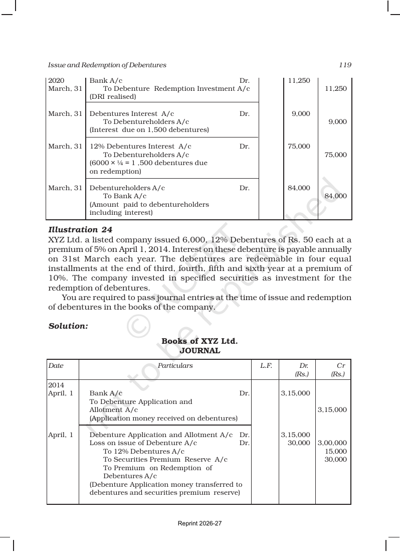 Page 45 of Issue and Redemption of Debentures
