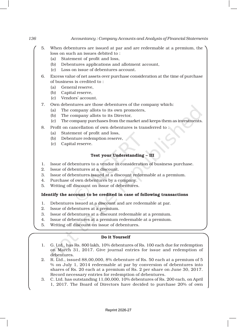 Page 62 of Issue and Redemption of Debentures