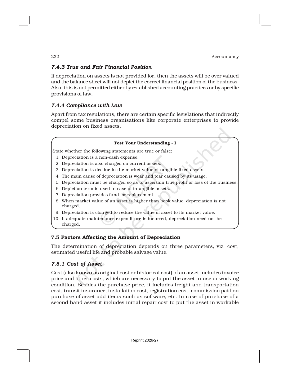 Page 7 of Depreciation, Provisions and Reserves