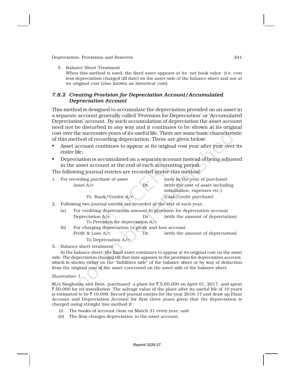 Page 16 of Depreciation, Provisions and Reserves
