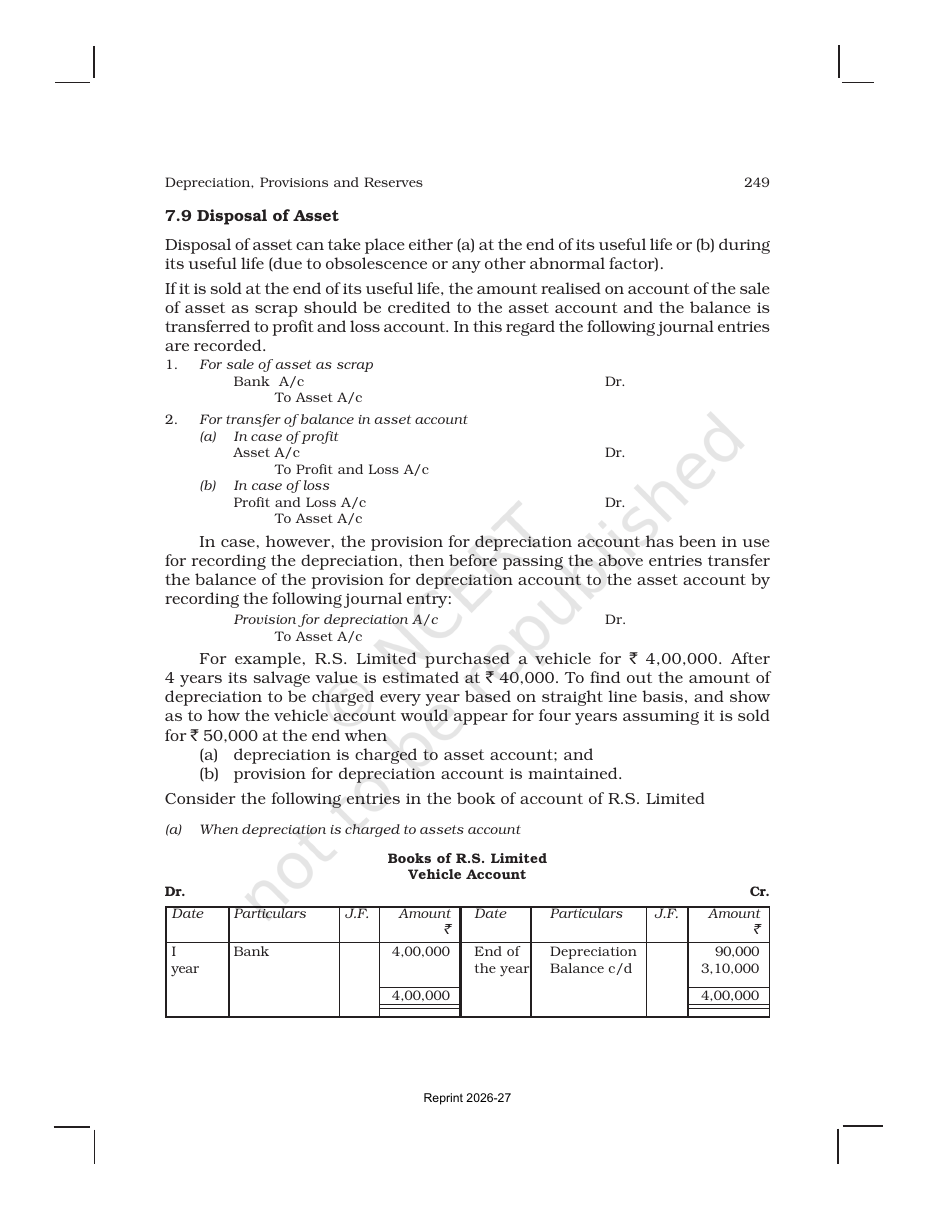 Page 24 of Depreciation, Provisions and Reserves