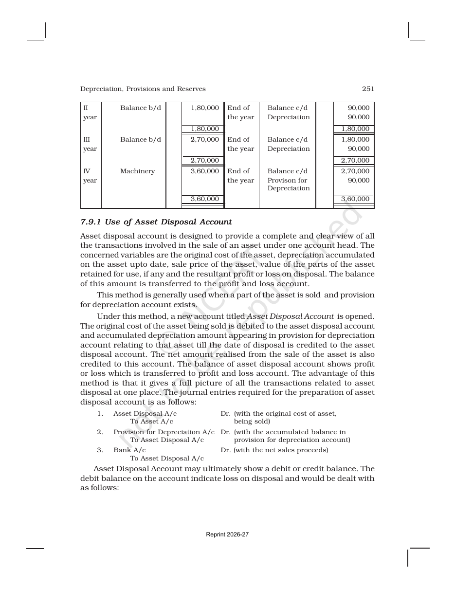 Page 26 of Depreciation, Provisions and Reserves