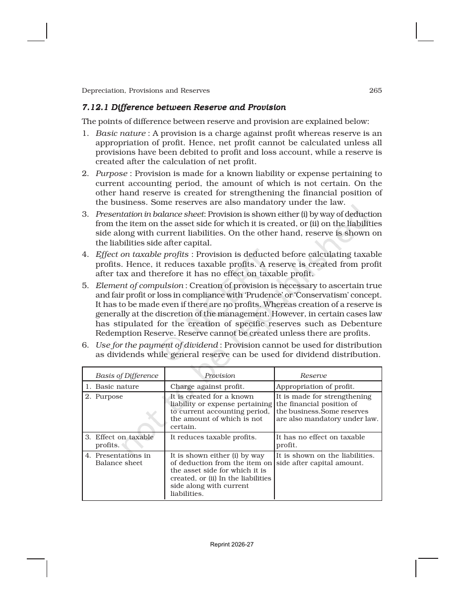 Page 40 of Depreciation, Provisions and Reserves
