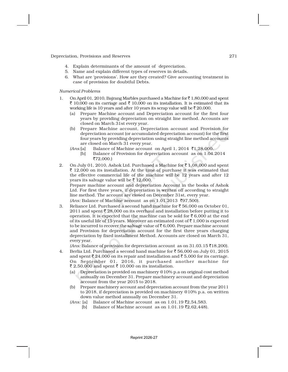 Page 46 of Depreciation, Provisions and Reserves