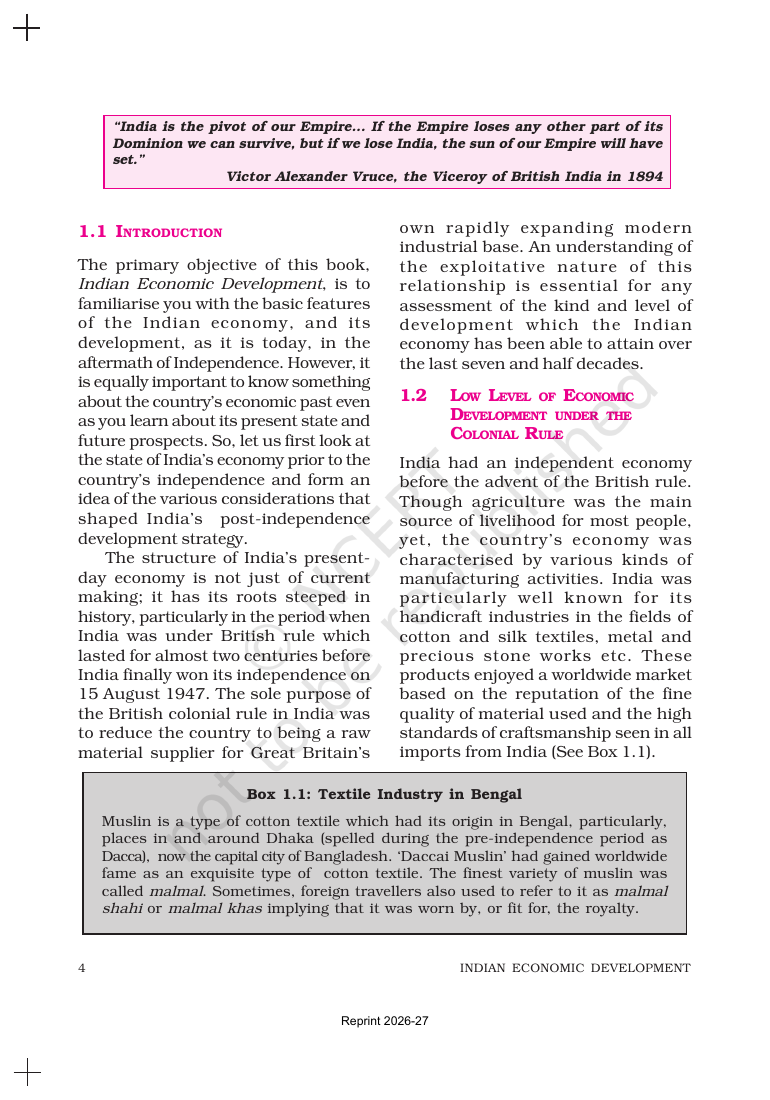 Page 4 of Indian Economy on the Eve of Independence