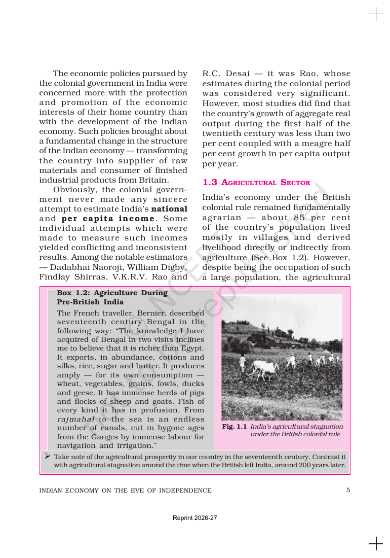 Page 5 of Indian Economy on the Eve of Independence