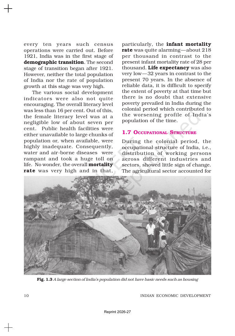 Page 10 of Indian Economy on the Eve of Independence