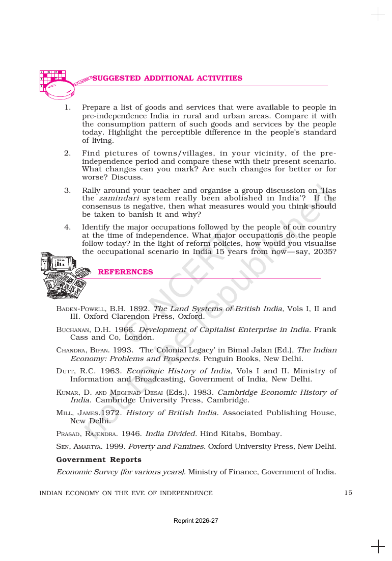 Page 15 of Indian Economy on the Eve of Independence