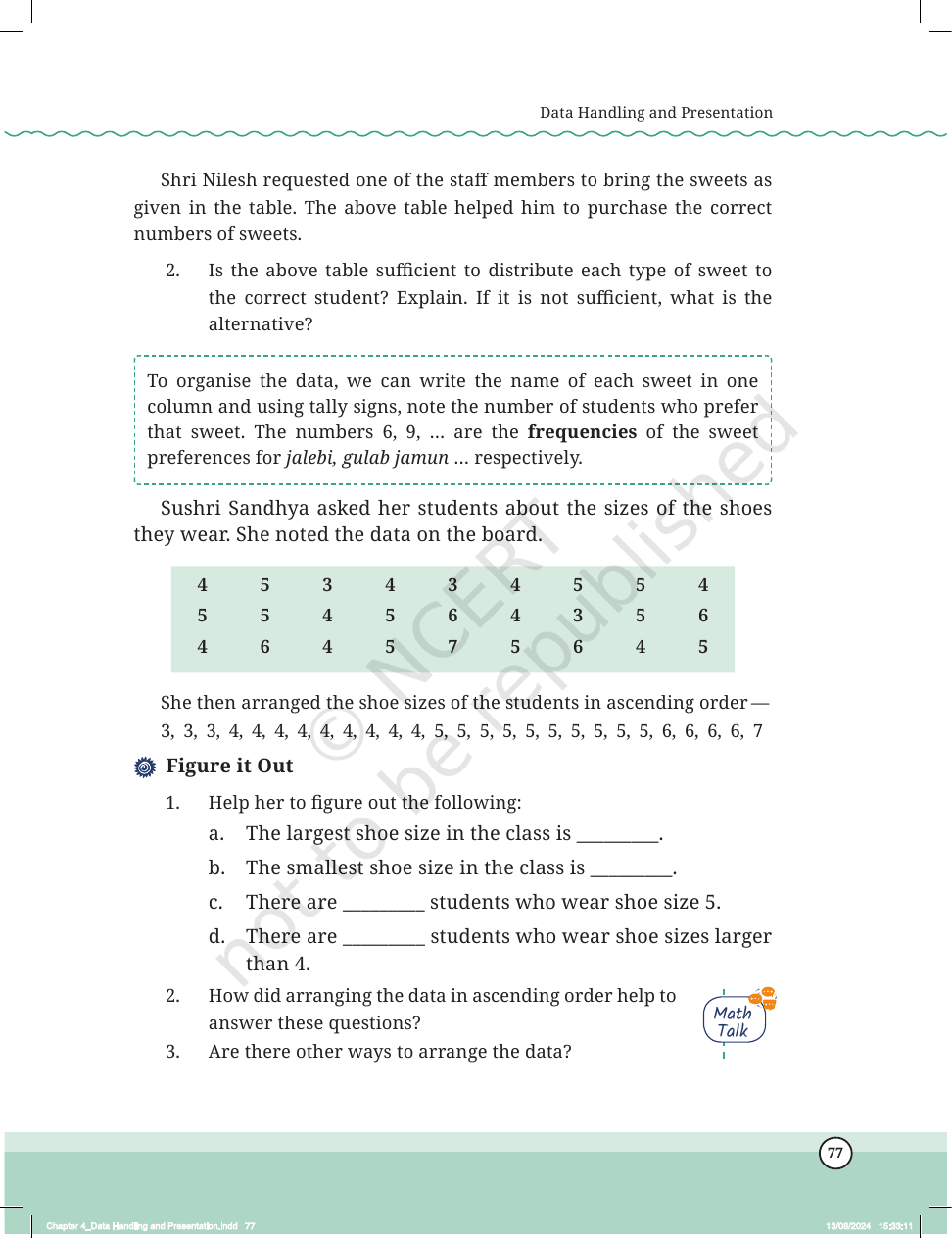 Page 4 of Data Handling and Presentation