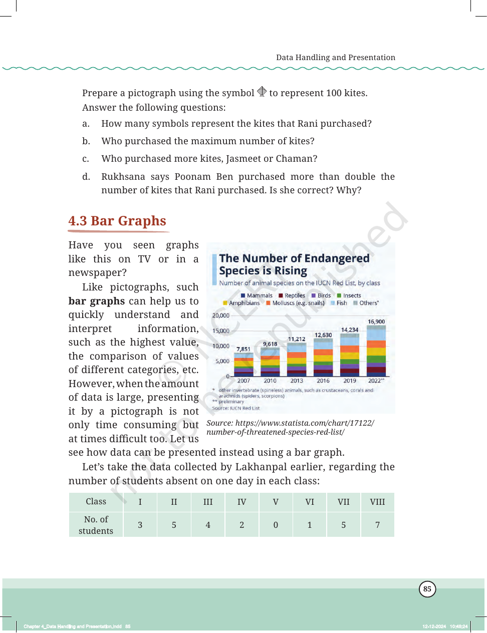 Page 12 of Data Handling and Presentation