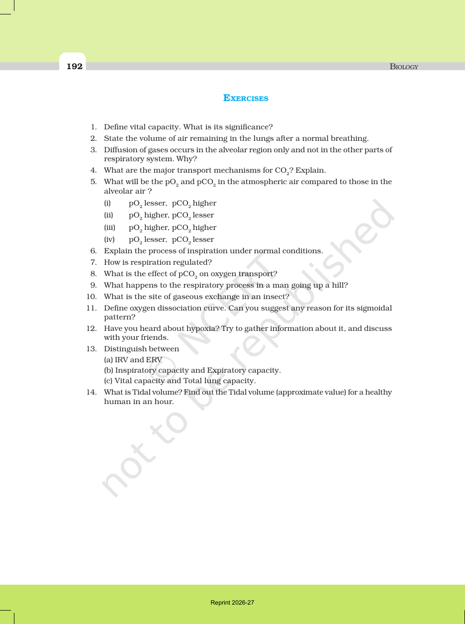 Page 12 of Breathing and Exchange of Gases