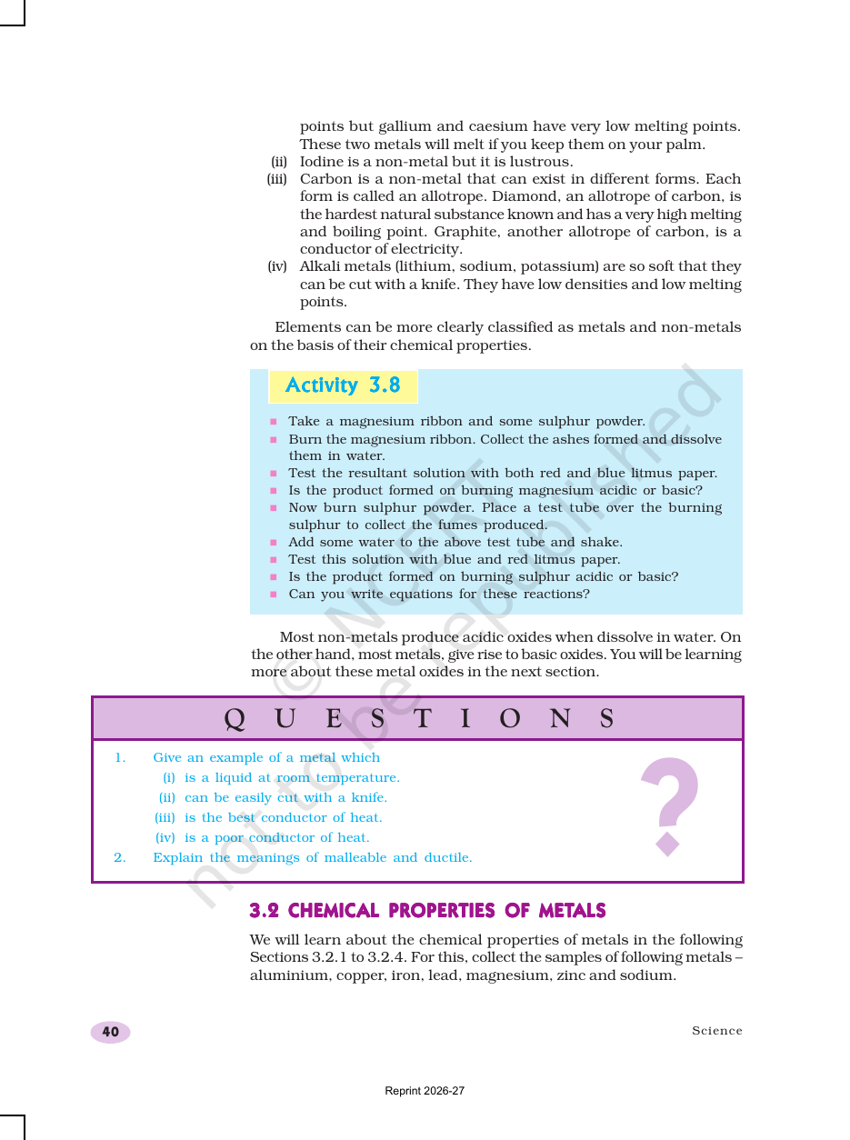 Page 4 of Metals and Non-metals