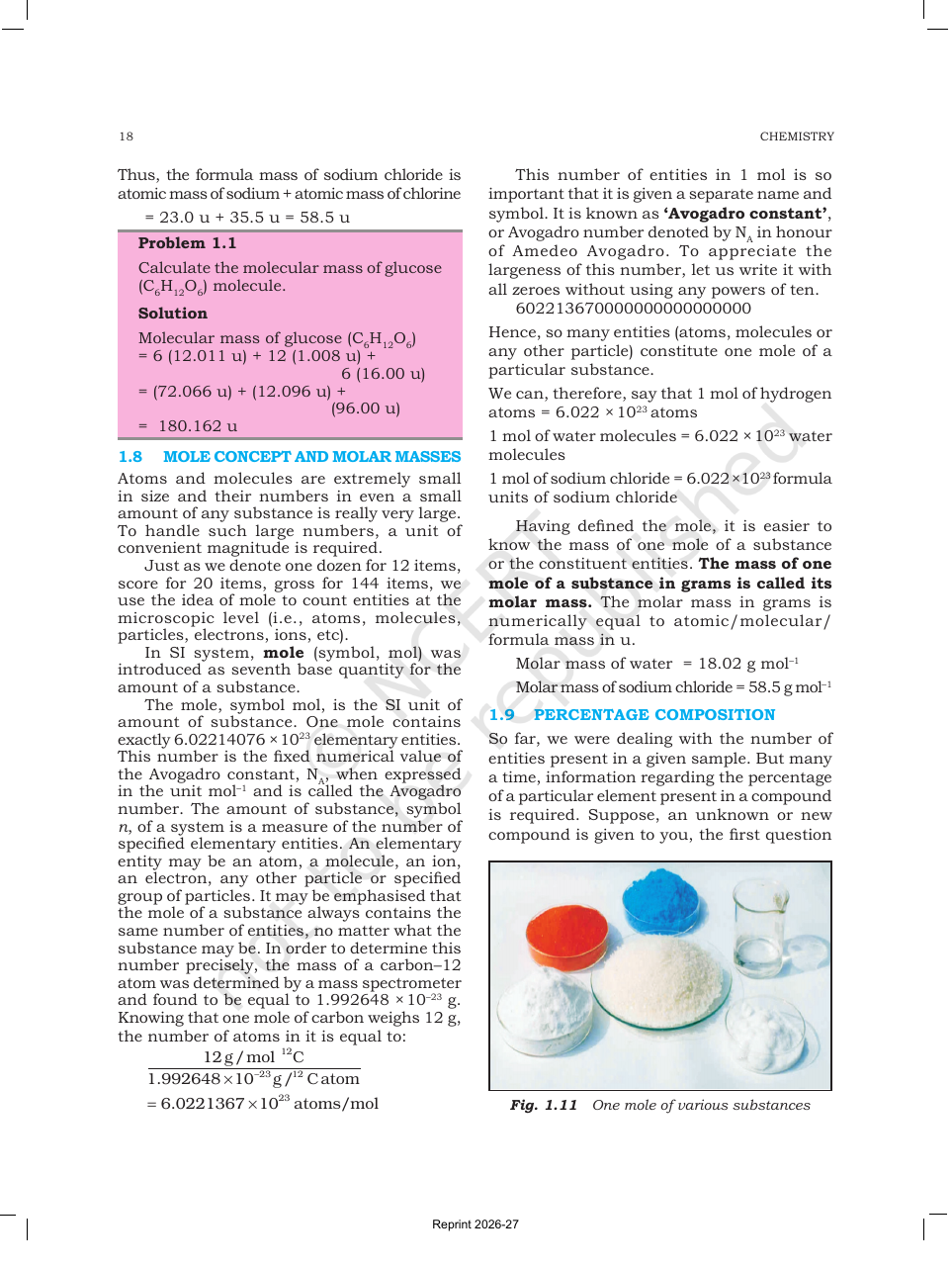 Page 18 of Some Basic Concepts of Chemistry