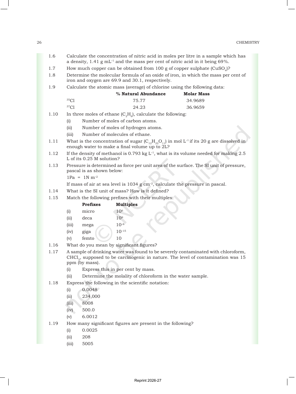 Page 26 of Some Basic Concepts of Chemistry